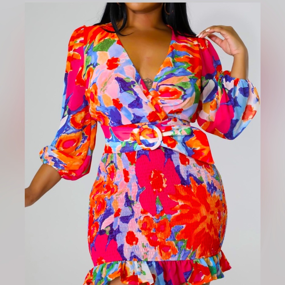 Tropical mini dress